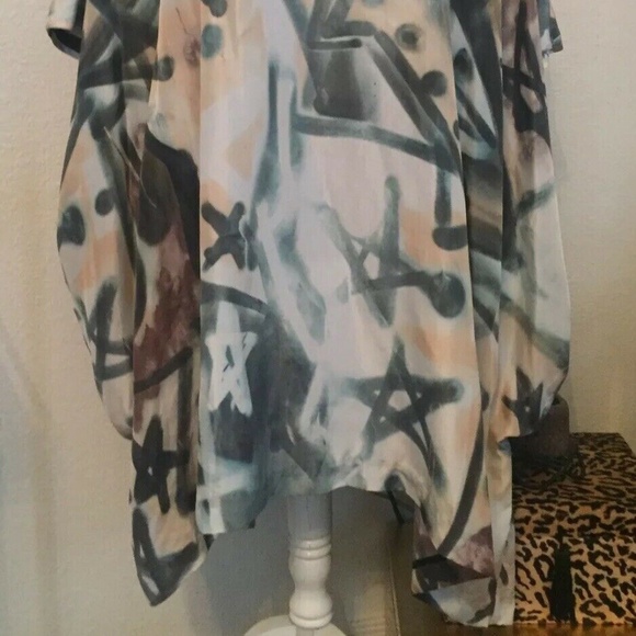 ACNE zohra Print Dress Silk Draped Asymmetric GUC - Picture 2 of 8